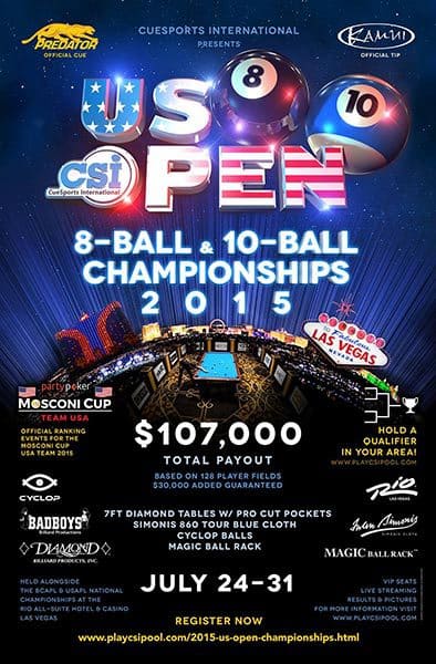 US Open 8 Ball & 10 Ball Championships 2015